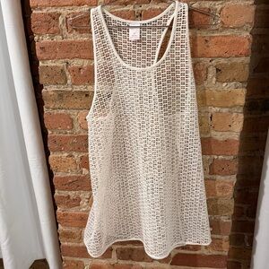 Xhilaration Cream Mesh Swim Cover-Up